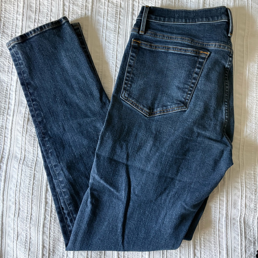 Frame Denim Dark Indigo Straight Jeans